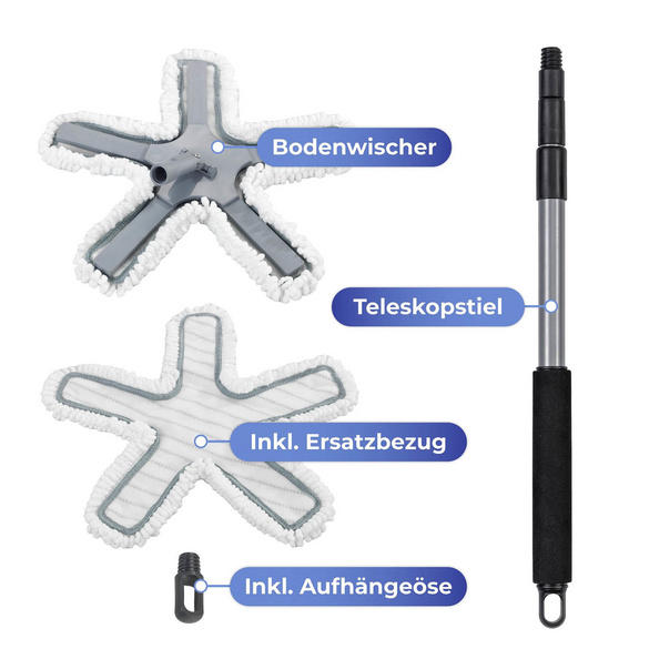 Bodenwischer Oktopus mit Teleskopstiel MAXIMEX