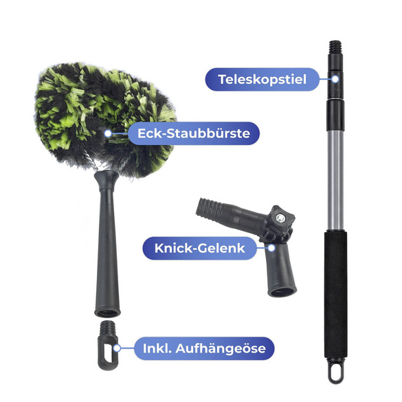 Eck-Staubbürste mit Teleskopstiel MAXIMEX