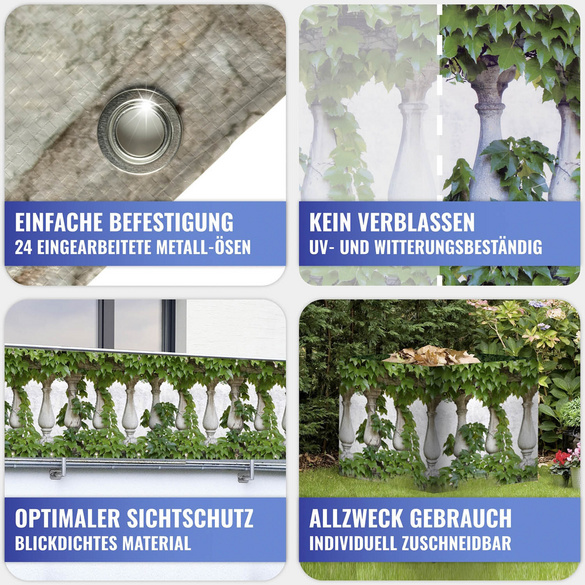 Balkon-Sichtschutz Efeu 5 m MAXIMEX