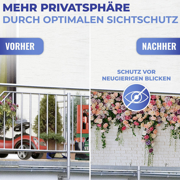 Balkon-Sichtschutz Rosen 5 m MAXIMEX