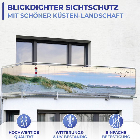 Balkon-Sichtschutz Nordseeküste MAXIMEX