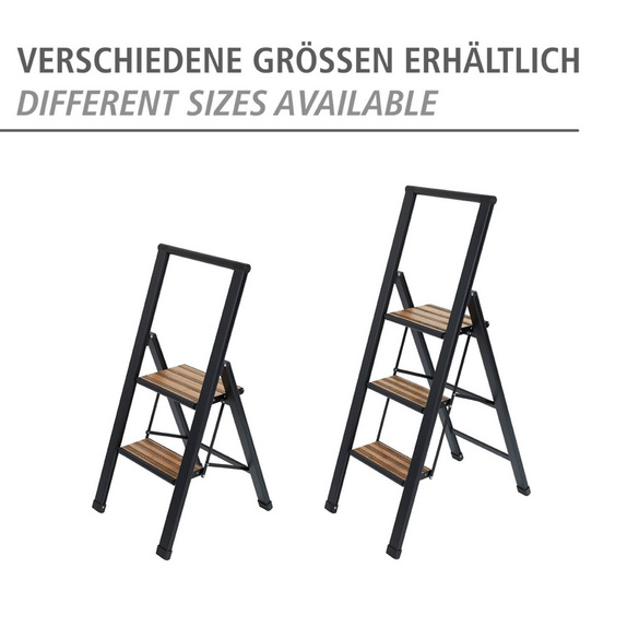 Alu-Design Klapptrittleiter 2-stufig Schwarz WENKO