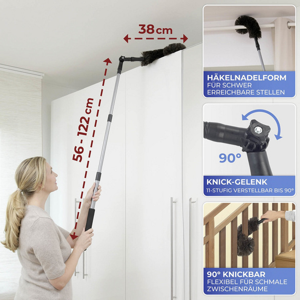 Ziegenhaar-Staubbesen mit Teleskopstiel MAXIMEX