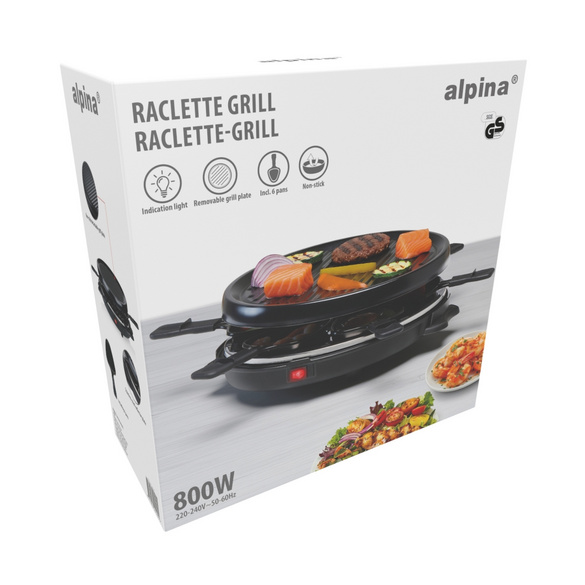 Raclette Grill rund für 6 Personen ALPINA