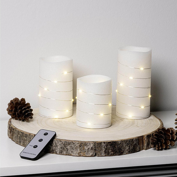 LED Wachskerzen 3er Set HI