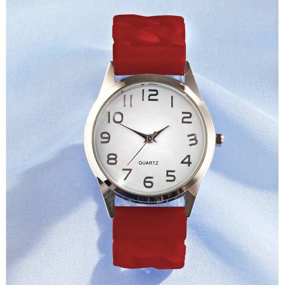 Stretch-Armbanduhr rot