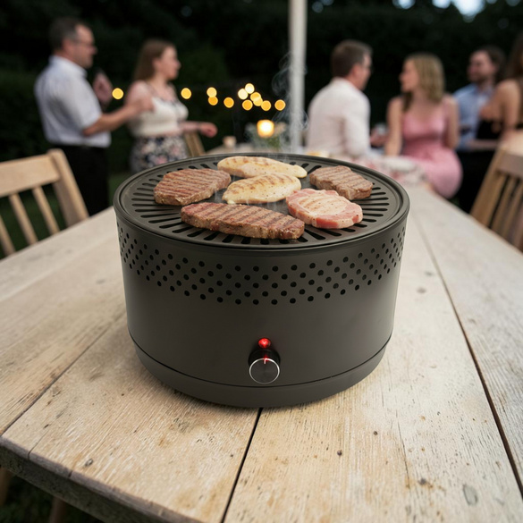 Holzkohlegrill mit Lüfter