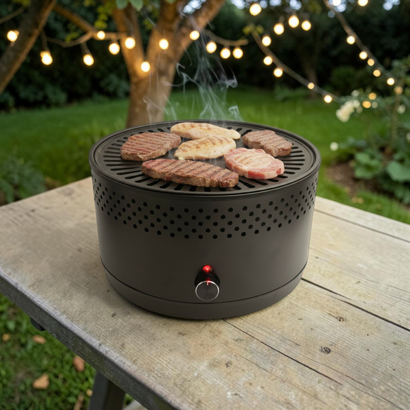 Holzkohlegrill mit Lüfter