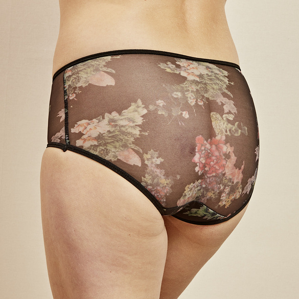 Panty "Rosen" 3er-Set bordeaux, beige, schwarz