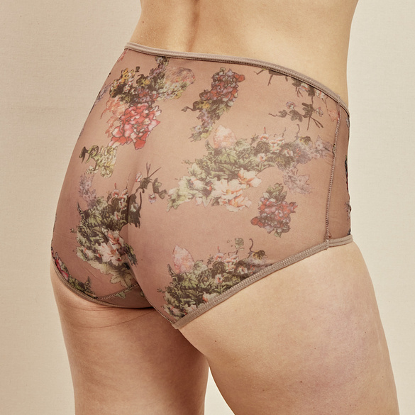 Panty "Rosen" 3er-Set bordeaux, beige, schwarz