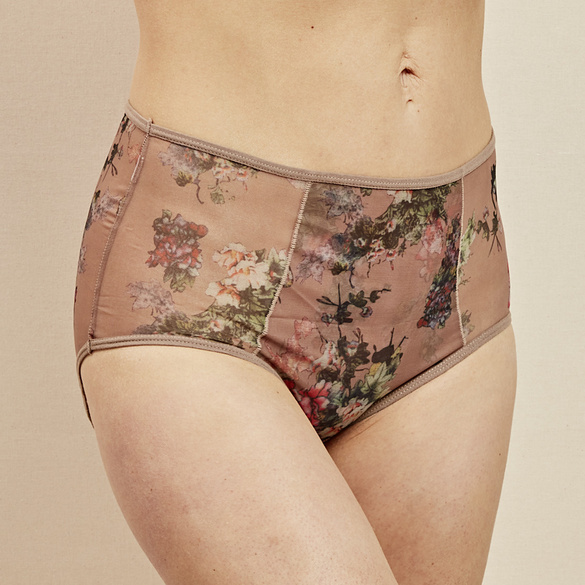 Panty "Rosen" 3er-Set bordeaux, beige, schwarz