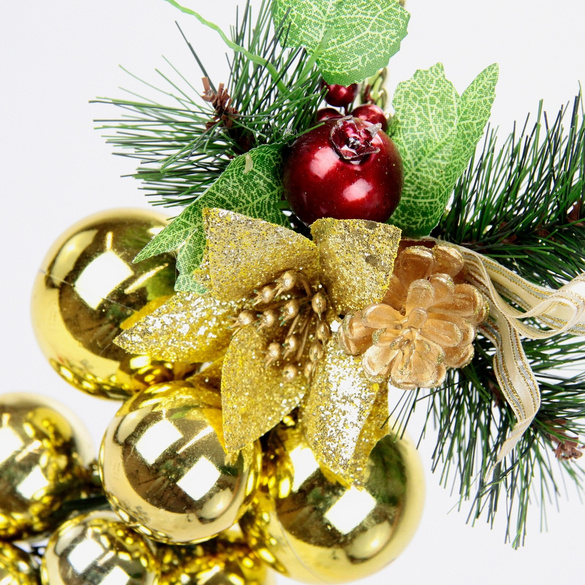 Hängedeko Tannengrün mit goldenen Kugeln