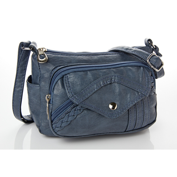 Schultertasche Lederoptik "Julina" blau