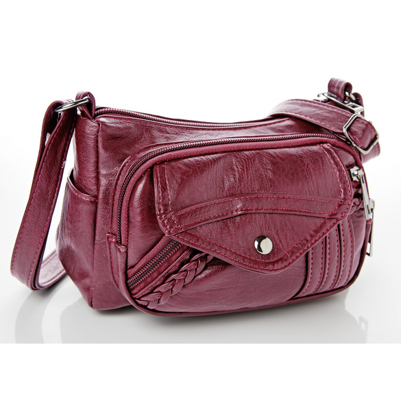 Schultertasche Lederoptik "Julina" bordeaux