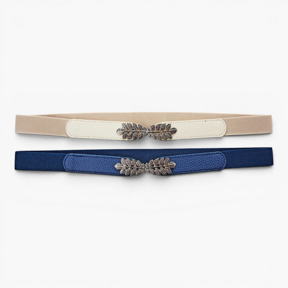 Stretch-Gürtel navy + taupe