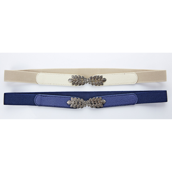 Stretch-Gürtel navy + taupe