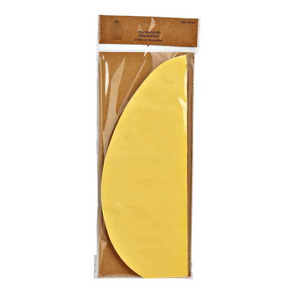 Osterdeko Osterei mit Wabenstruktur aus Papier Gelb