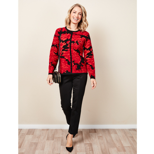 Jacquard-Pulli rot-schwarz