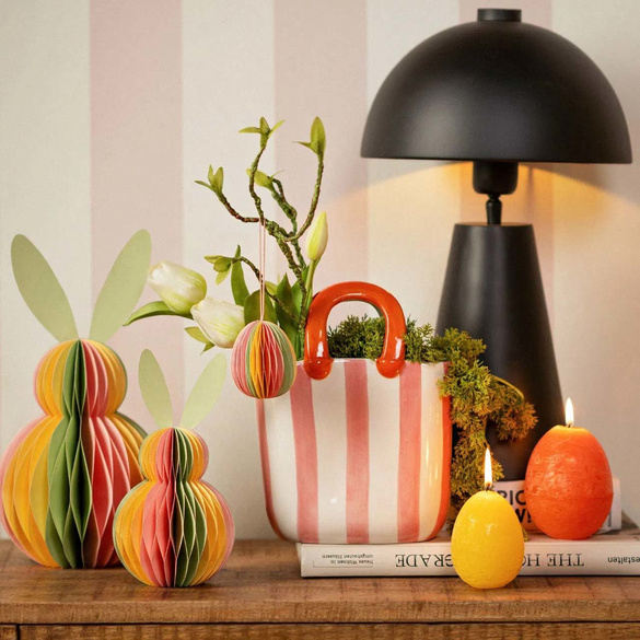 Vase Handtasche gestreift aus Keramik