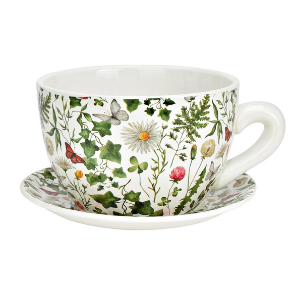 Blumentopf Pflanztasse "Pflanzen" aus Keramik mittel