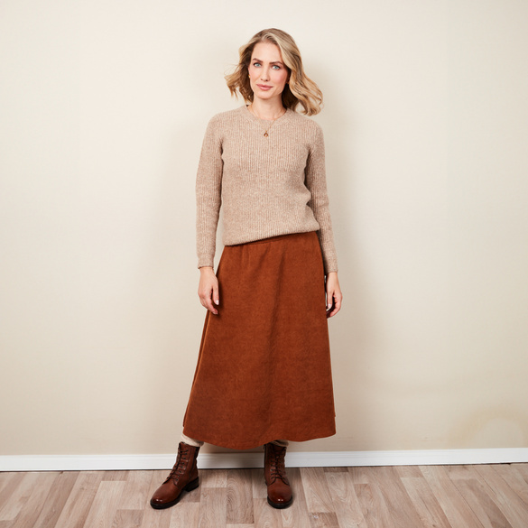 Strickpullover mit Schal beige