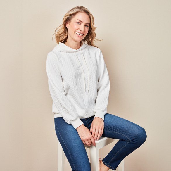 Zopf-Pullover Ulla weiß
