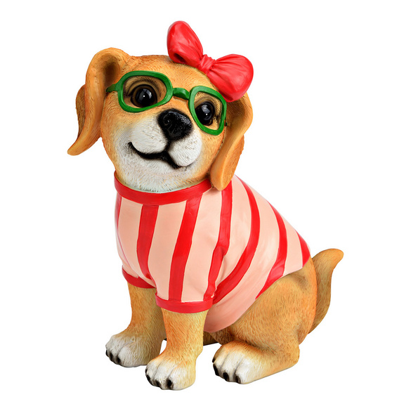Dekofigur "Hund mit Schleife"