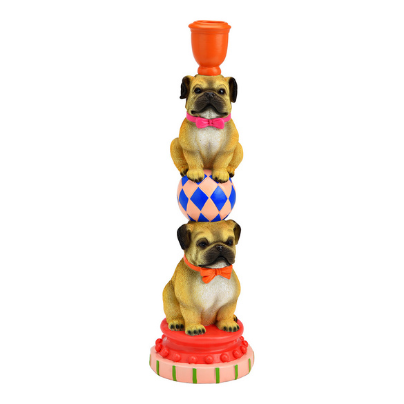 Kerzenhalter Hundepyramide bunt