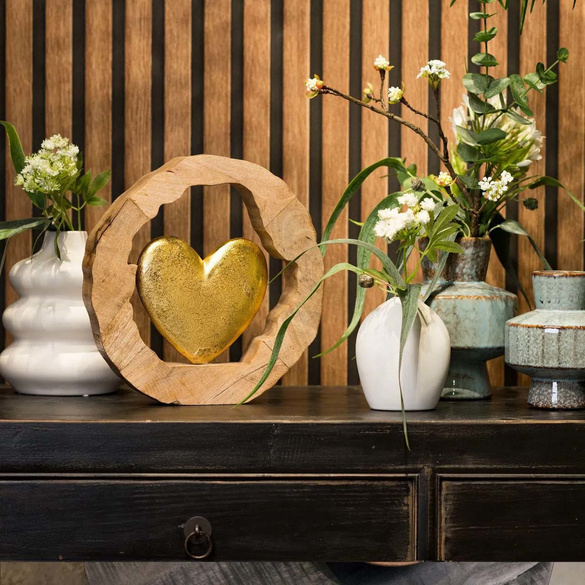 Aufsteller Herz aus Mangoholz & Metall