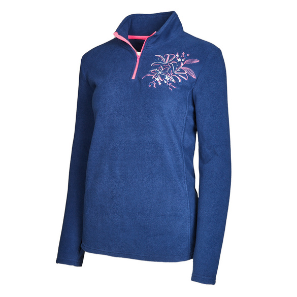 Fleece-Pulli mit Stickerei blau