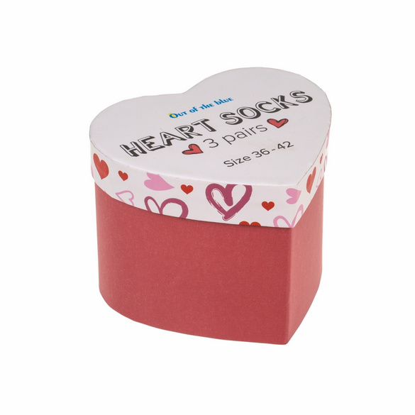 Damensocken 3er-Set "Herzen" in Geschenkbox