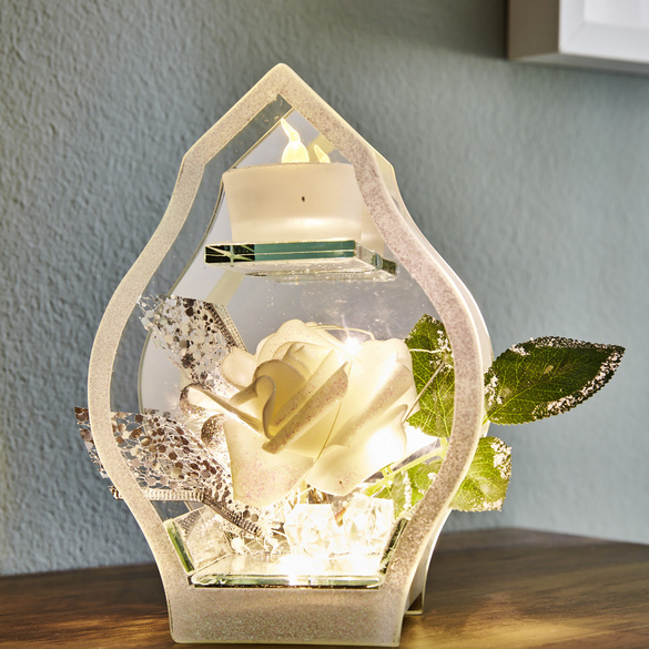 LED-Teelichthalter "Rose" in 3D-Optik