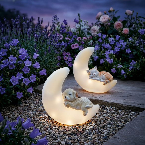 Solardeko "Katze auf dem Mond"