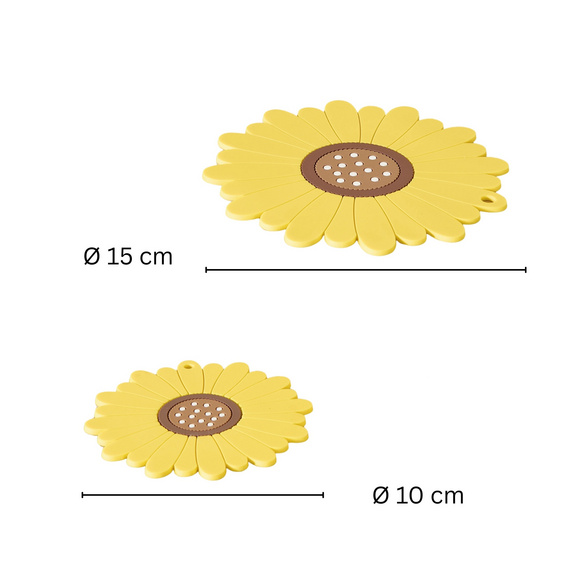 Topfuntersetzer-Set "Sonnenblumen" aus Silikon 4-tlg. Basilico