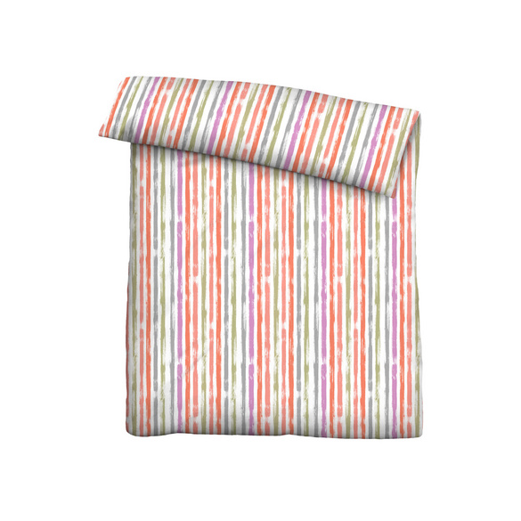 Castell Baumwoll Seersucker Bettwäsche Längsstreifen rot, 1x 135x200 cm + 1x 80x80 cm