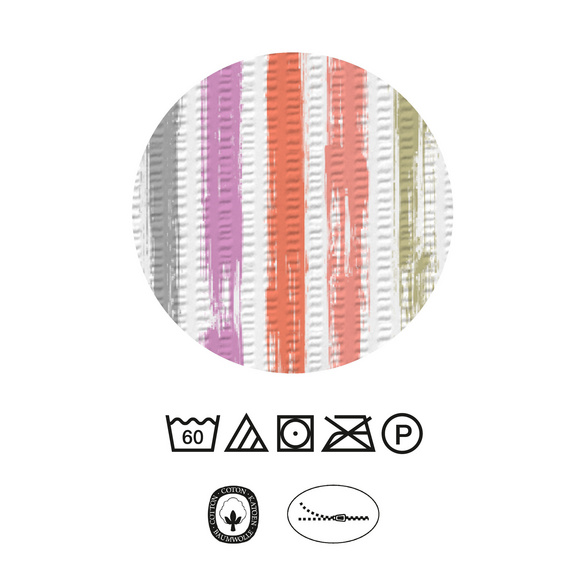 Castell Baumwoll Seersucker Bettwäsche Längsstreifen rot, 1x 155x220 cm + 1x 80x80 cm