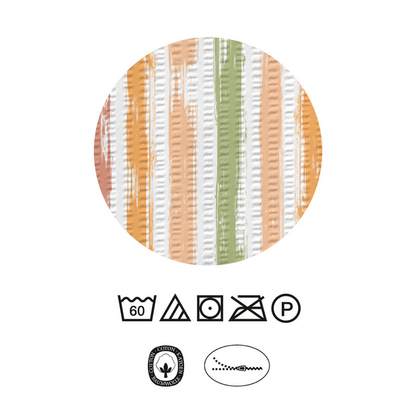 Castell Baumwoll Seersucker Bettwäsche Längsstreifen honig, 1x 155x220 cm + 1x 80x80 cm