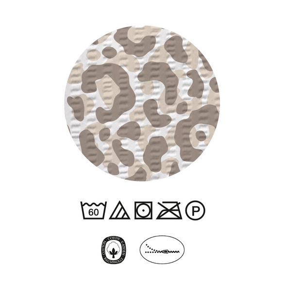 Castell Baumwoll Seersucker Bettwäsche Leo taupe, 1x 155x200 cm + 1x 80x80 cm