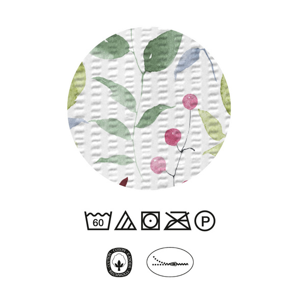 Castell Baumwoll Seersucker Bettwäsche Blüten weiß, 1x 155x200 cm + 1x 80x80 cm