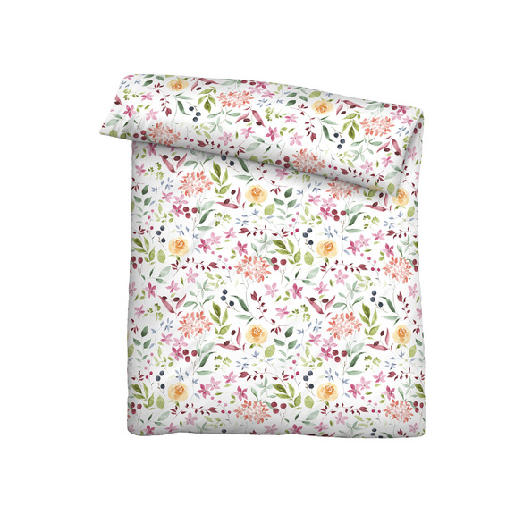 Castell Baumwoll Seersucker Bettwäsche Blüten weiß, 1x 155x220 cm + 1x 80x80 cm