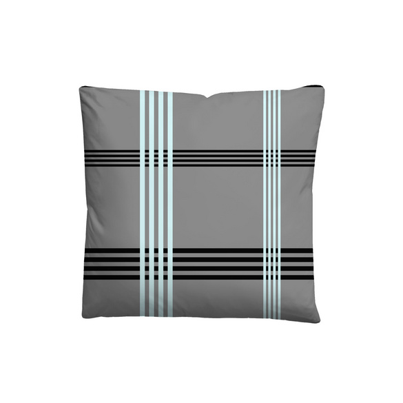 Castell Baumwoll Renforce Bettwäsche Karo-Streifen türkis, 1x 135x200 cm + 1x 80x80 cm