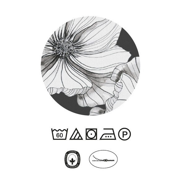 Castell Baumwoll Renforce Bettwäsche Blüten titanium, 1x 135x200 cm + 1x 80x80 cm