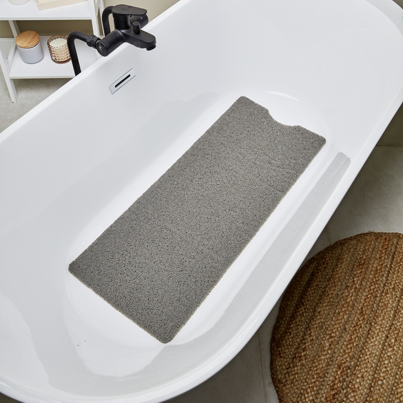 Badewannenmatte Luffa Struktur grau