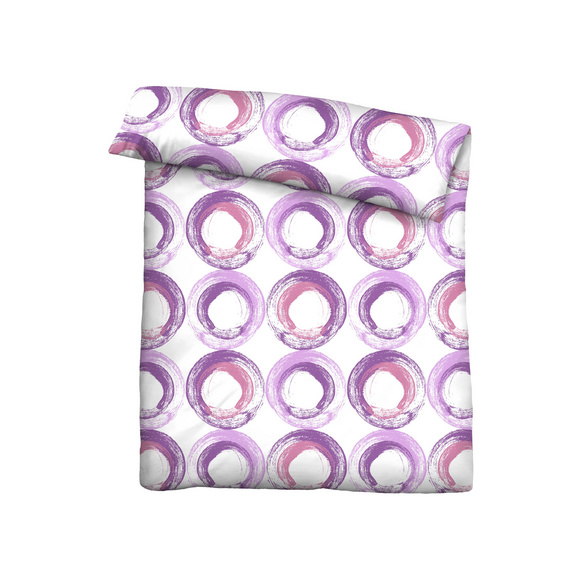 Castell Baumwoll Renforce Bettwäsche Kreise viola, 1x 155x220 cm + 1x 80x80 cm