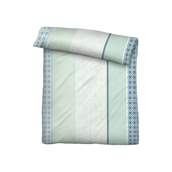 Castell Baumwoll Renforce Bettwäsche Längsmuster mint, 1x 135x200 cm + 1x 80x80 cm