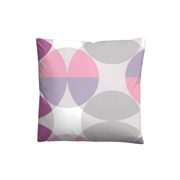 Castell Baumwoll Renforce Bettwäsche Kreisemix brombeer, 1x 155x220 cm + 1x 80x80 cm