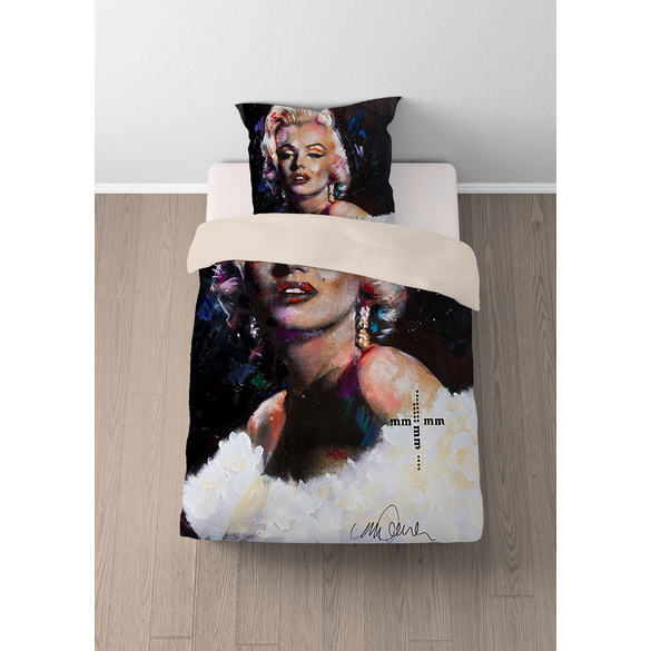 SID MAURER Mikrofaser Bettwäsche Marilyn Monroe weiß, 1x 135x200 cm + 1x 80x80 cm