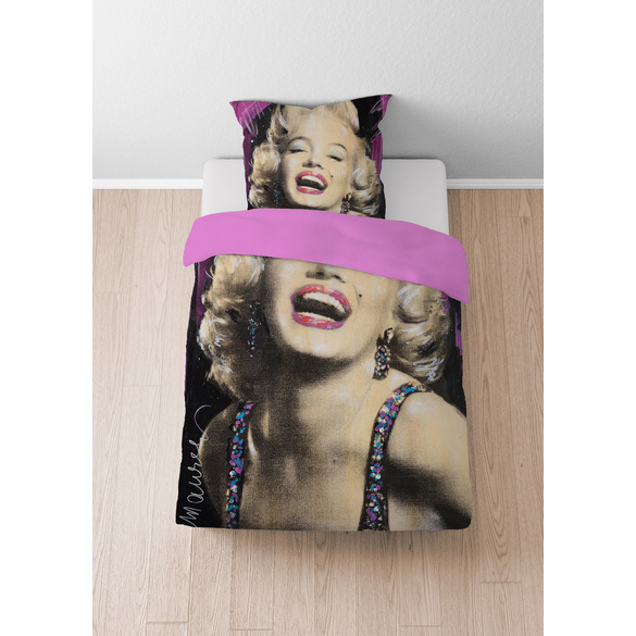 SID MAURER Mikrofaser Bettwäsche Marilyn Monroe pink, 1x 155x220 cm + 1x 80x80 cm