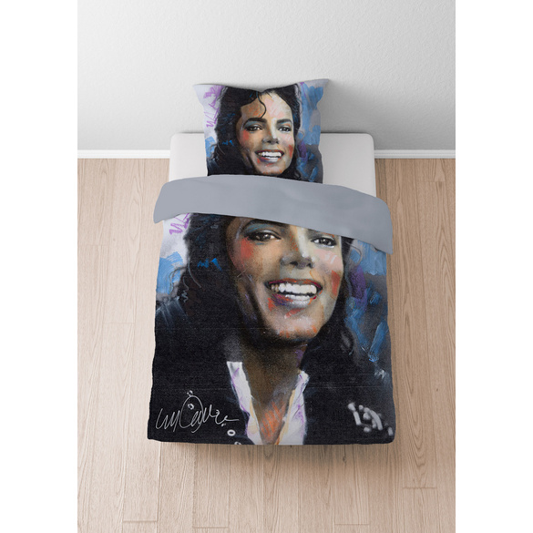 SID MAURER Mikrofaser Bettwäsche Michael Jackson silber/grau, 1x 135x200 cm + 1x 80x80 cm