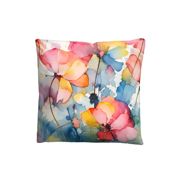 biberna Tencel Bettwäsche Aquarell Blumen taubenblau, 1x 135x200 cm + 1x 80x80 cm